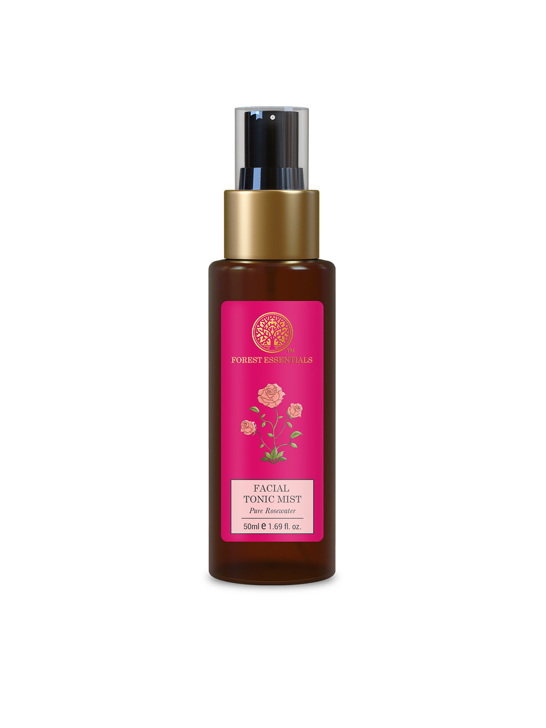 

Forest Essentials Travel Size Facial Tonic Mist Pure Rosewater Refreshing Face Toner- 50ml, Pink