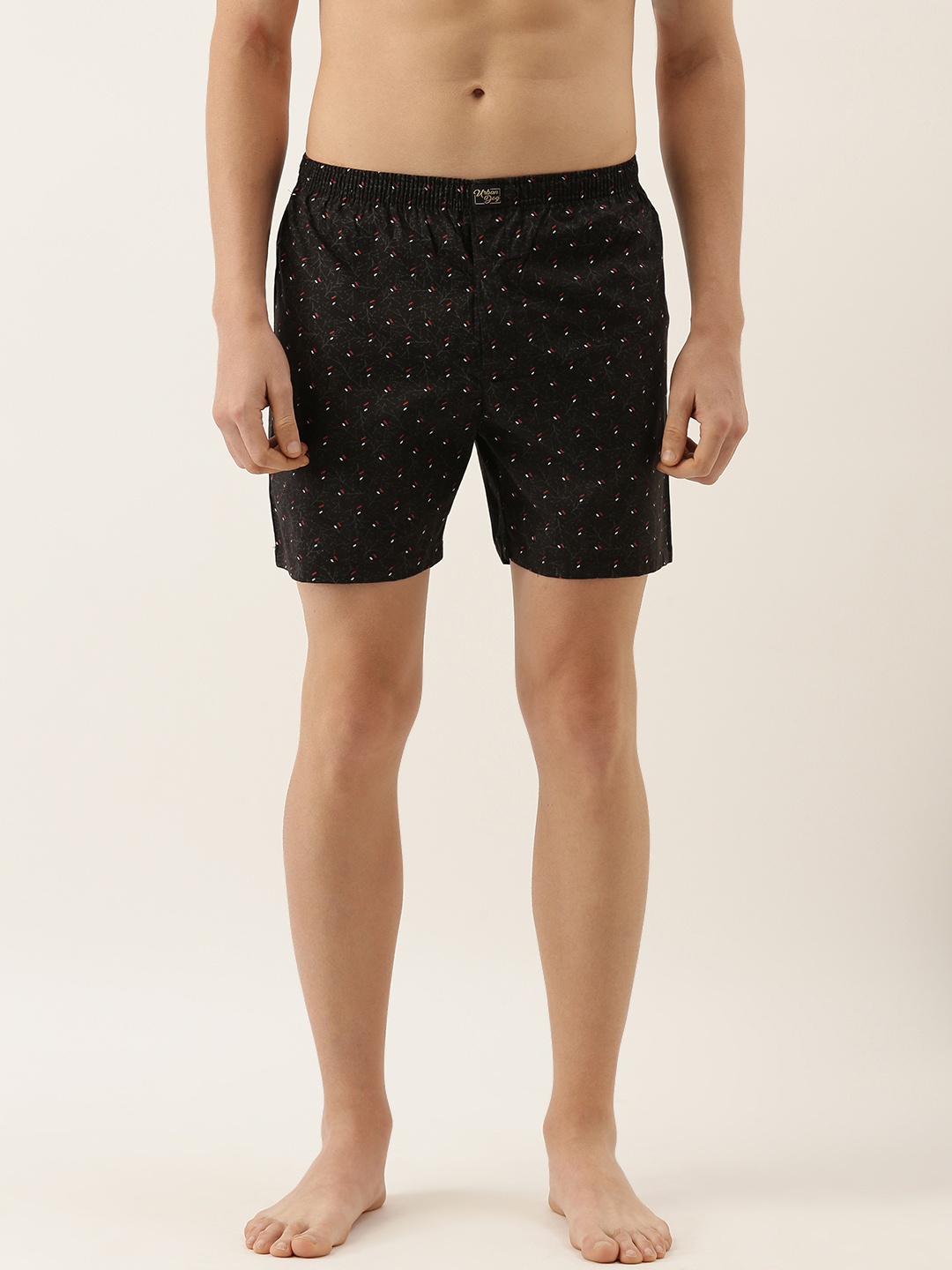 

Urban Dog Men Charcoal Grey & Red Printed Boxers UDBX255