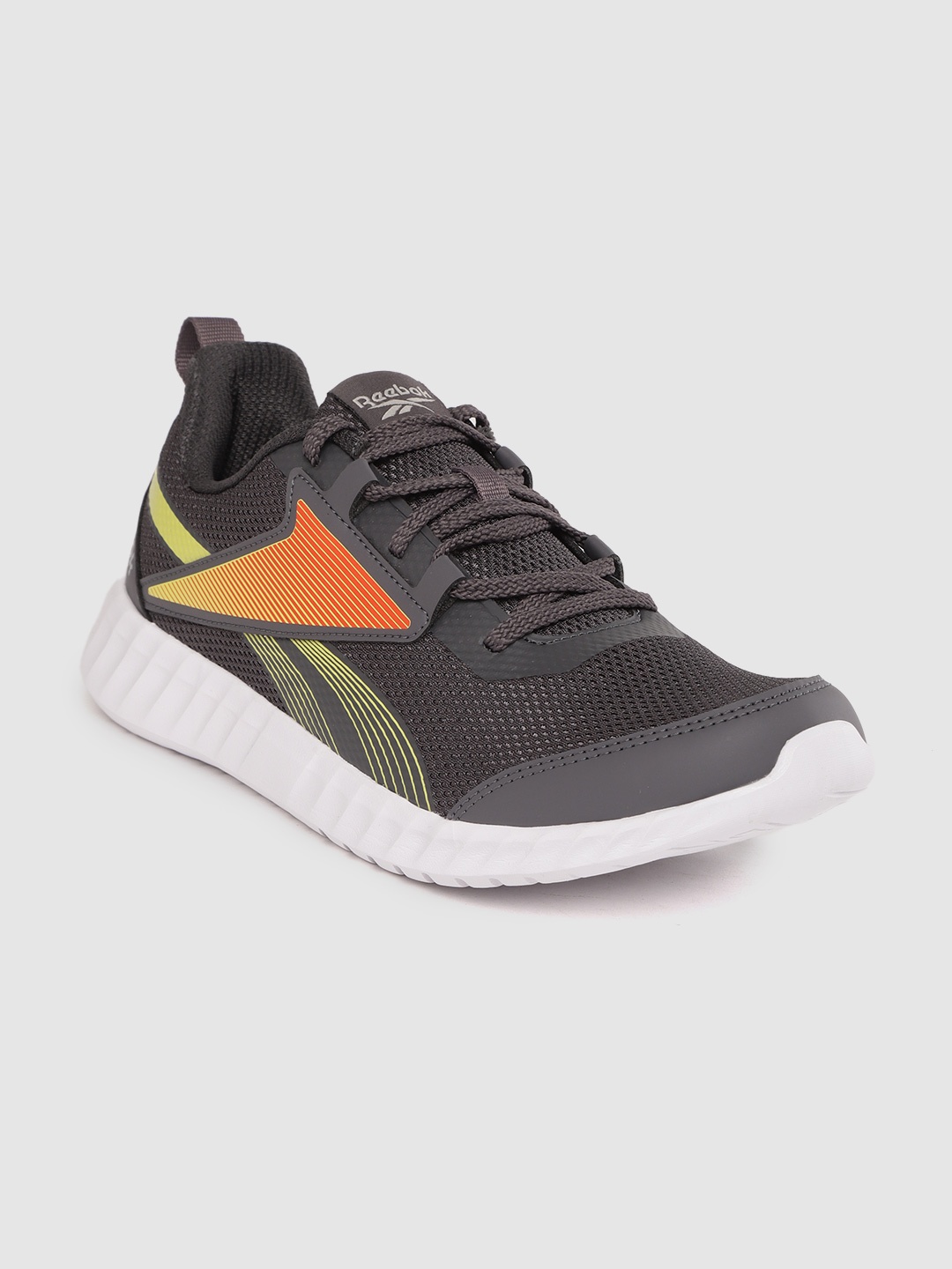 

Reebok Men Charcoal Grey Woven Design Navigator Running Shoes