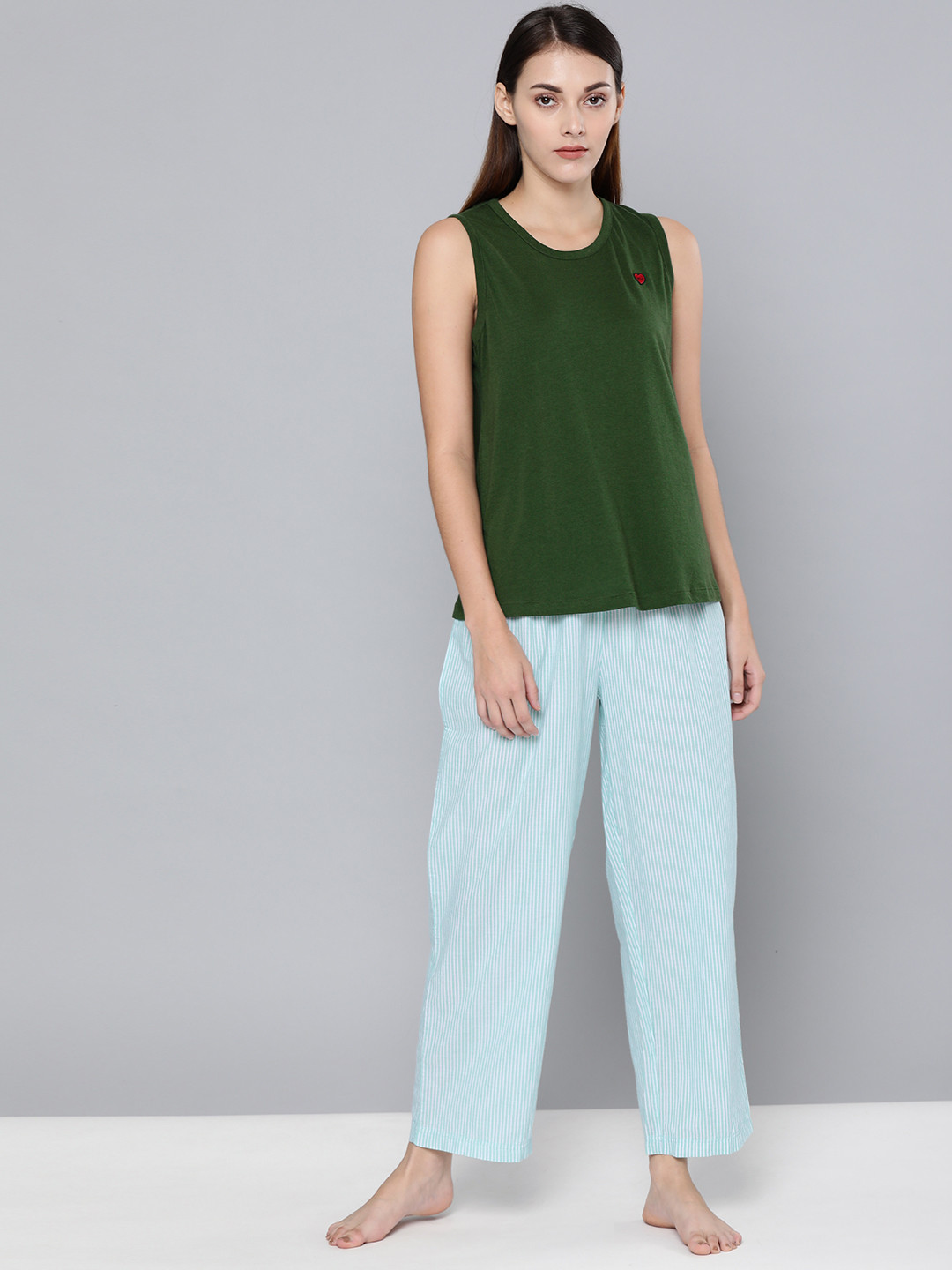 

Chemistry Women Green Night suit