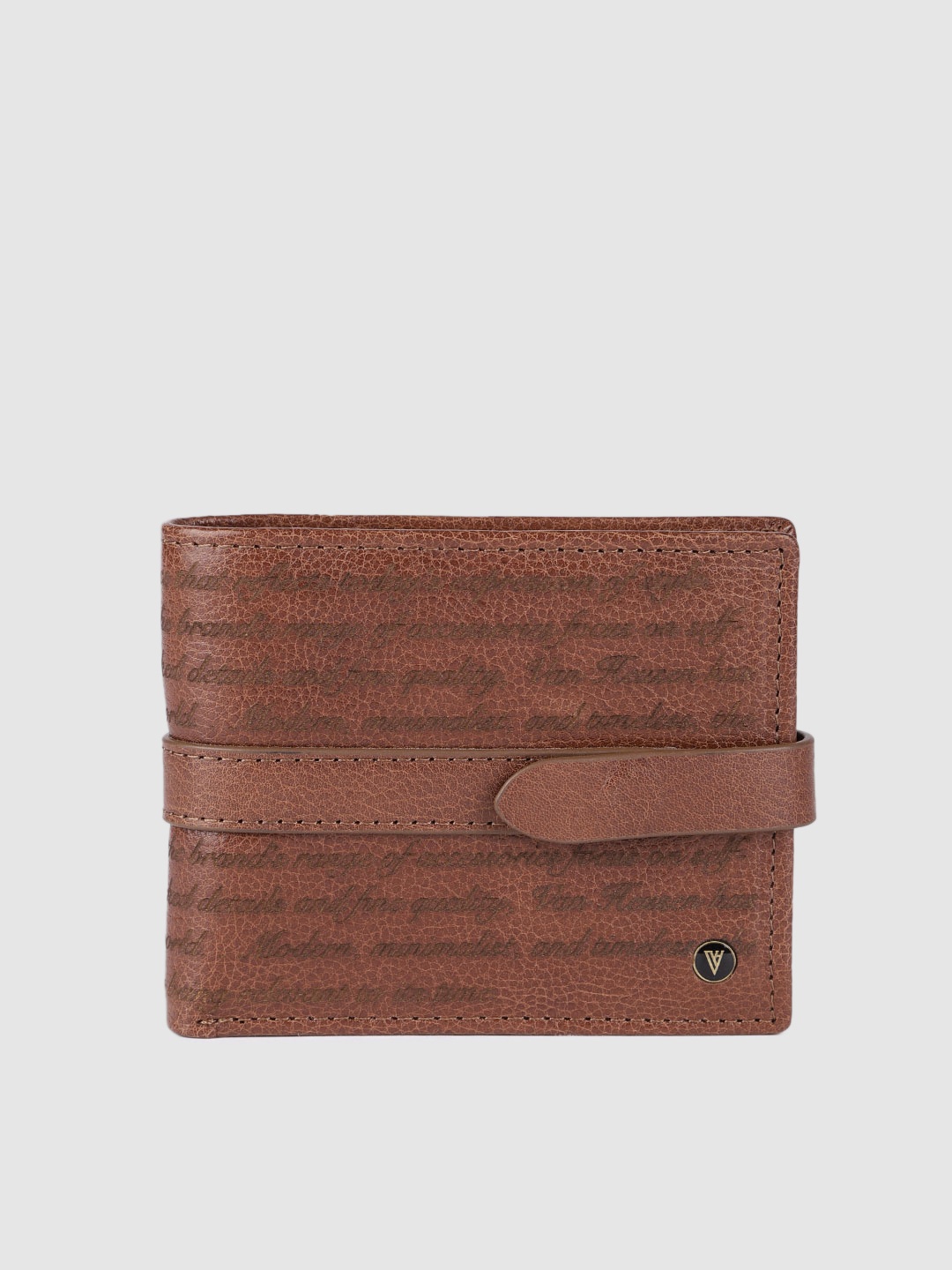 

Van Heusen Men Brown Printed Two Fold Leather Wallet