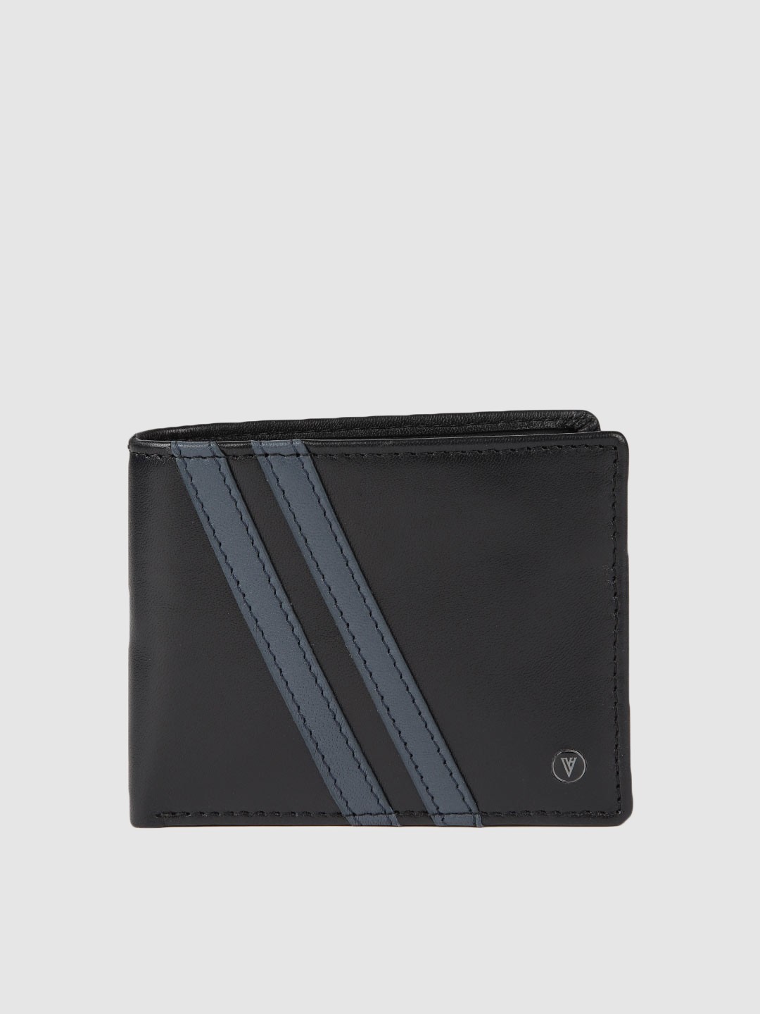 

Van Heusen Men Black Textured Leather Two Fold Wallet