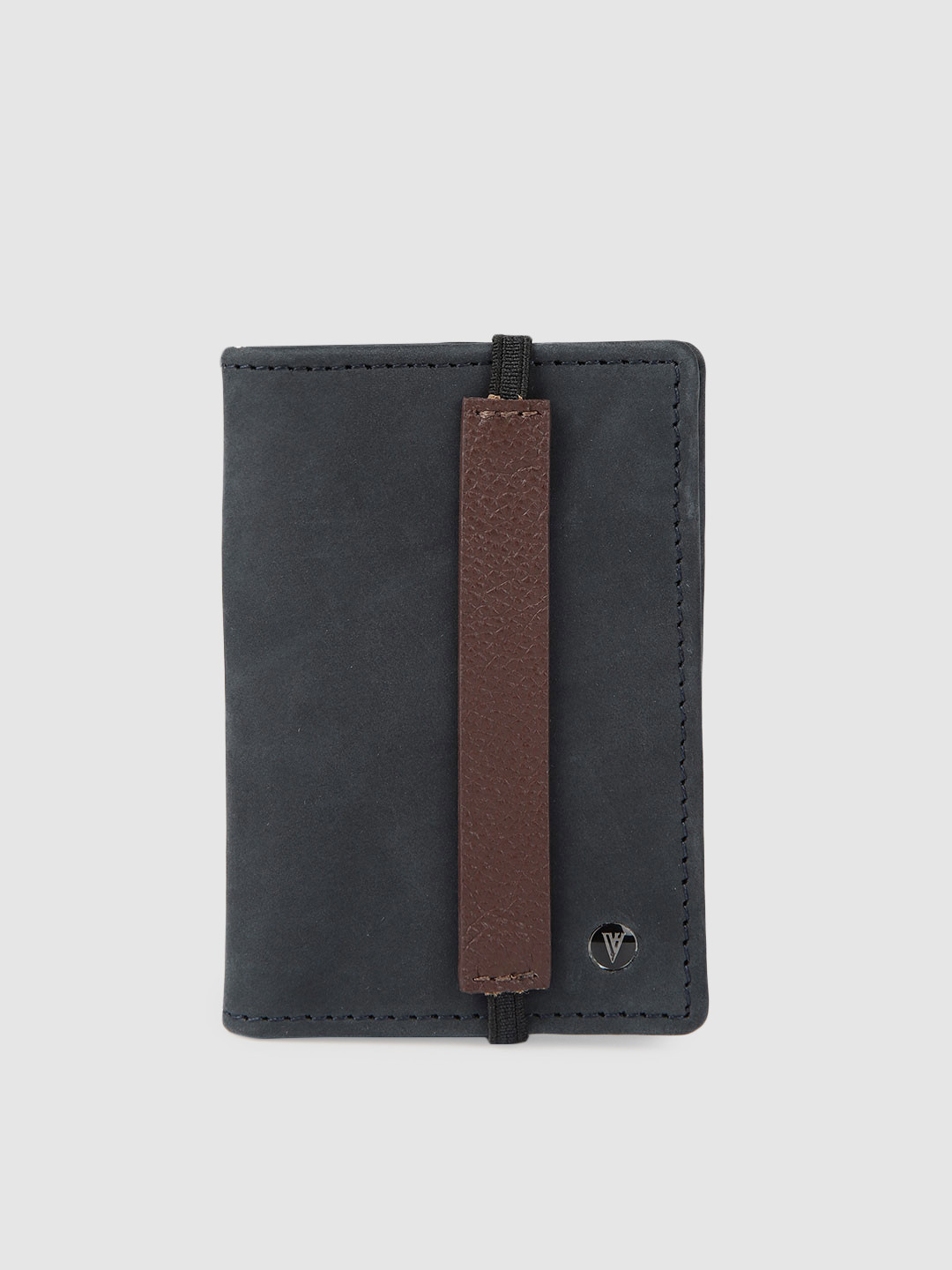 

Van Heusen Men Grey Solid Leather Card Holder