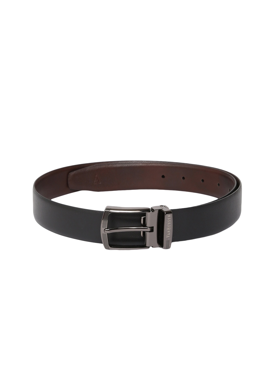 

Van Heusen Men Black & Brown Solid Reversible Leather Belt