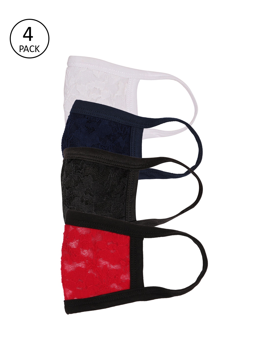 

Skidlers Women 4 Pcs 2-Ply Anti-Pollution Reusable Cloth Masks, Red