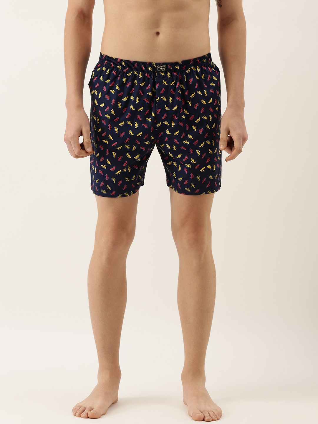 

Urban Dog Men Navy Blue & Yellow Conversational Printed Boxers UDBX262