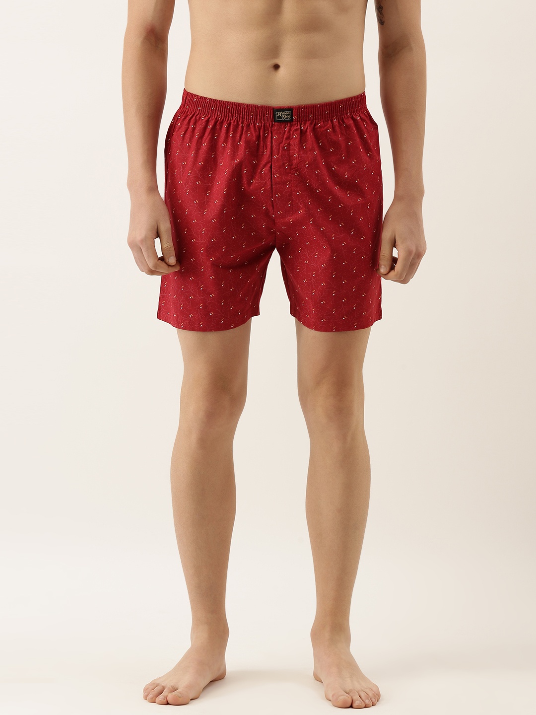 

Urban Dog Men Red & White Printed Boxers UDBX257