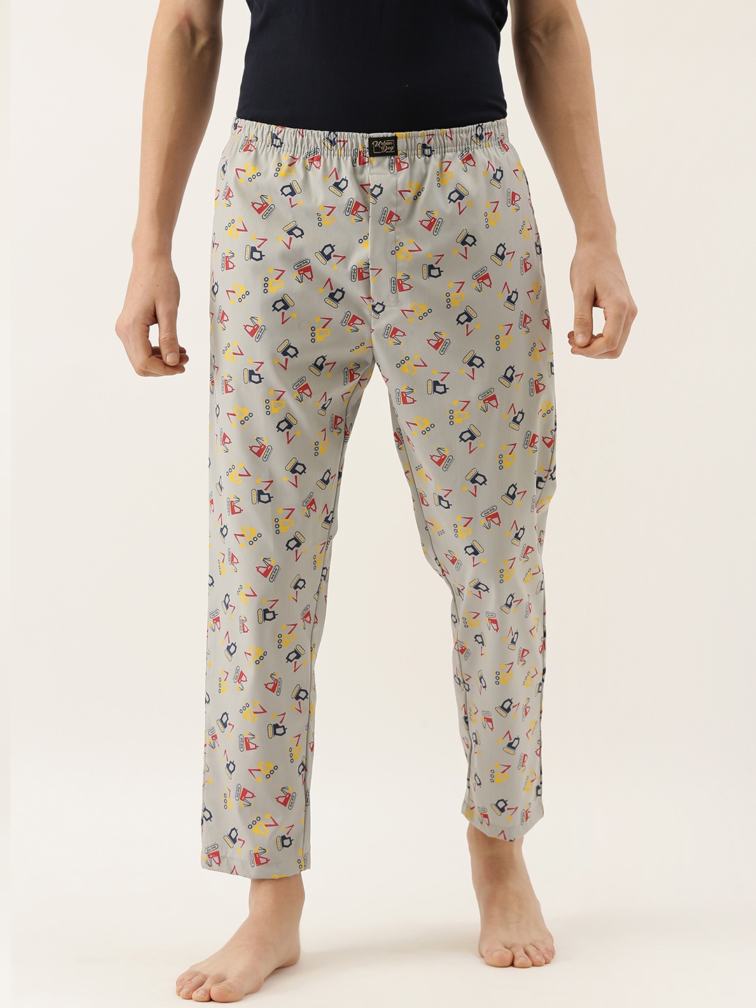 

Urban Dog Men Grey & Red Printed Lounge Pants