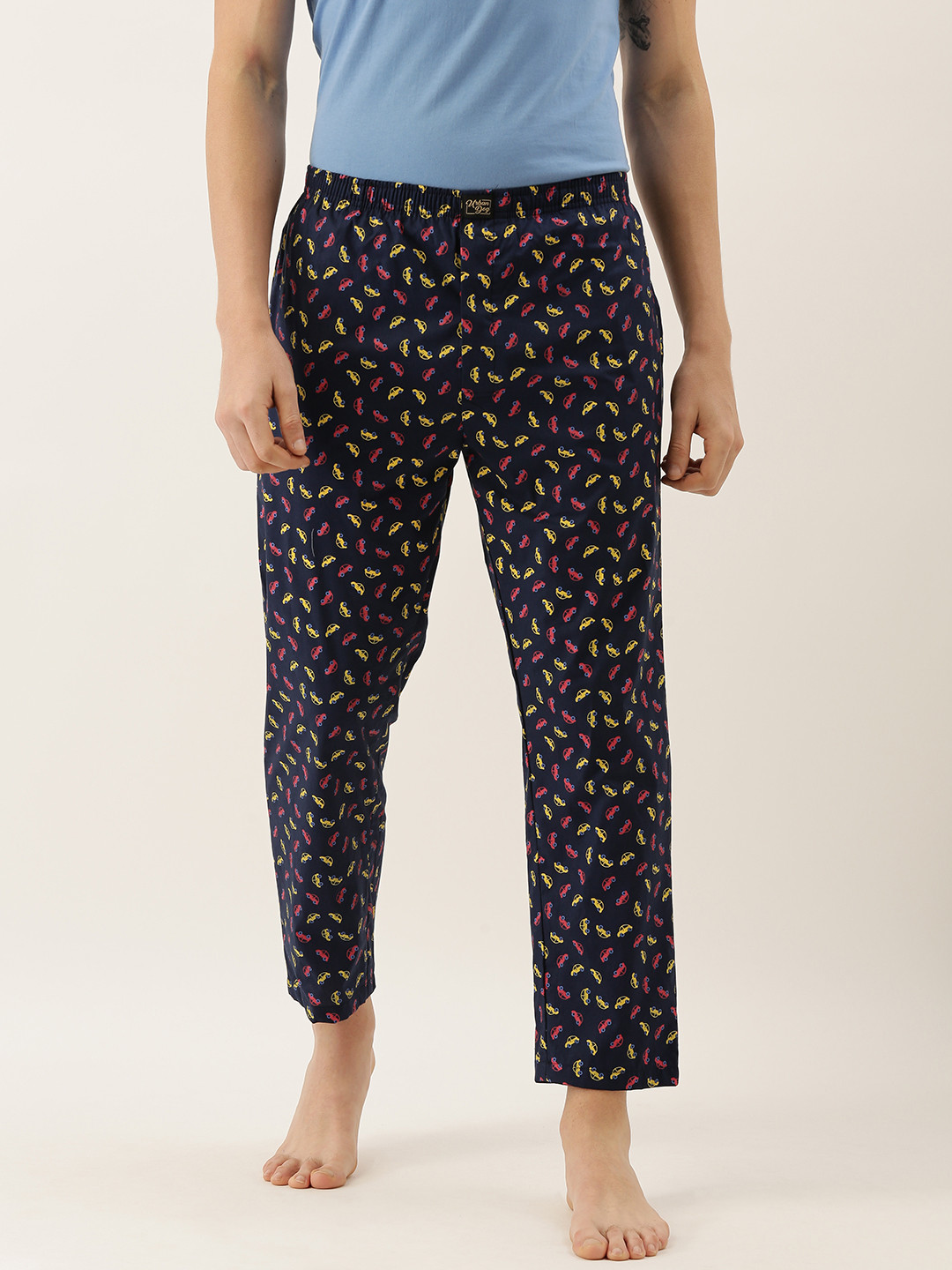 

Urban Dog Men Navy & Red Car Print Lounge Pants, Navy blue