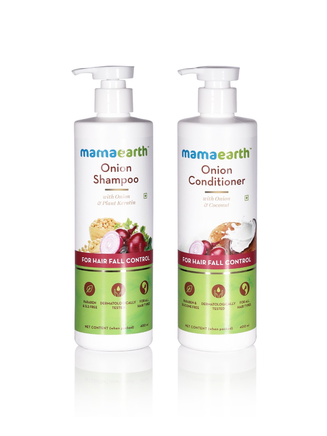 

Mamaearth Unisex Set Of Hair Fall Control Shampoo & Conditioner, White