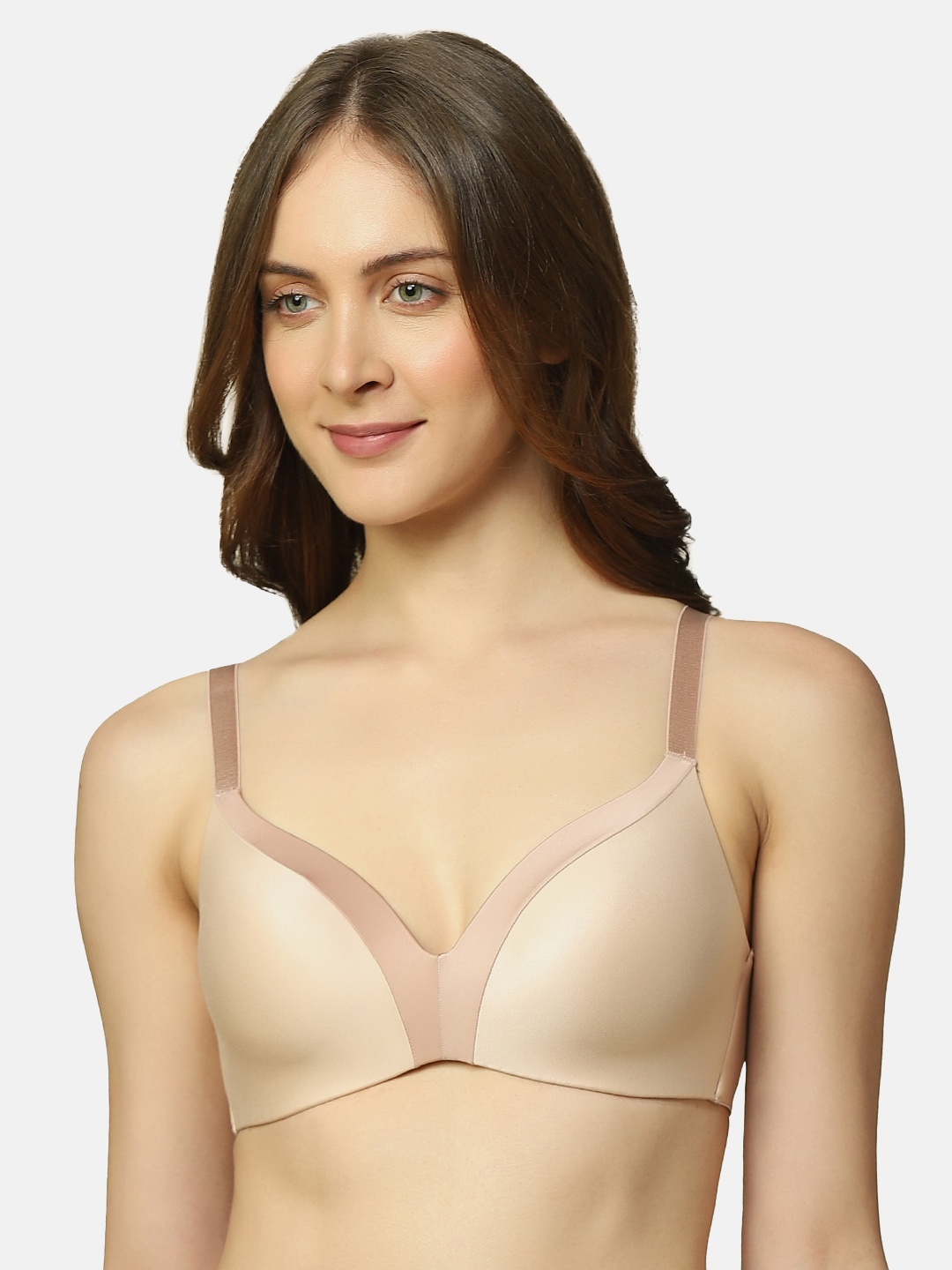 

Triumph T-Shirt Bra 156 Invisible Padded Wireless Extreme Comfort and Full Coverage Bra, Beige