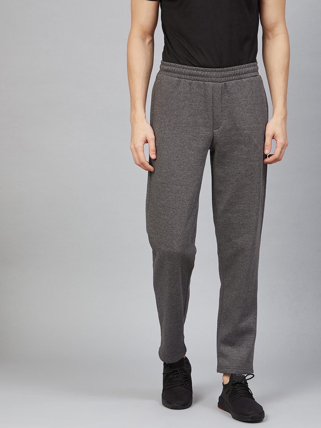 

Alcis Men Charcoal Grey Solid Track Pants