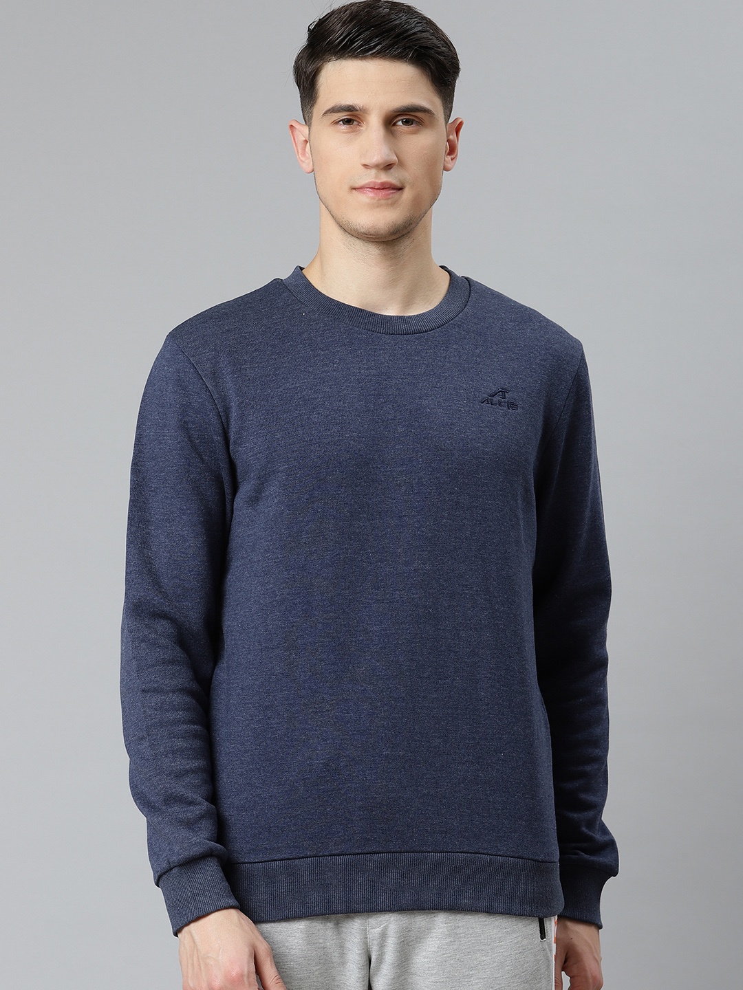 

Alcis Men Navy Blue Brand Logo Pullover Sweatshirt