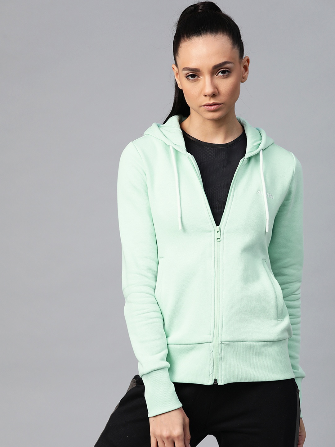 

Alcis Women Sea Green Solid Sporty Jacket