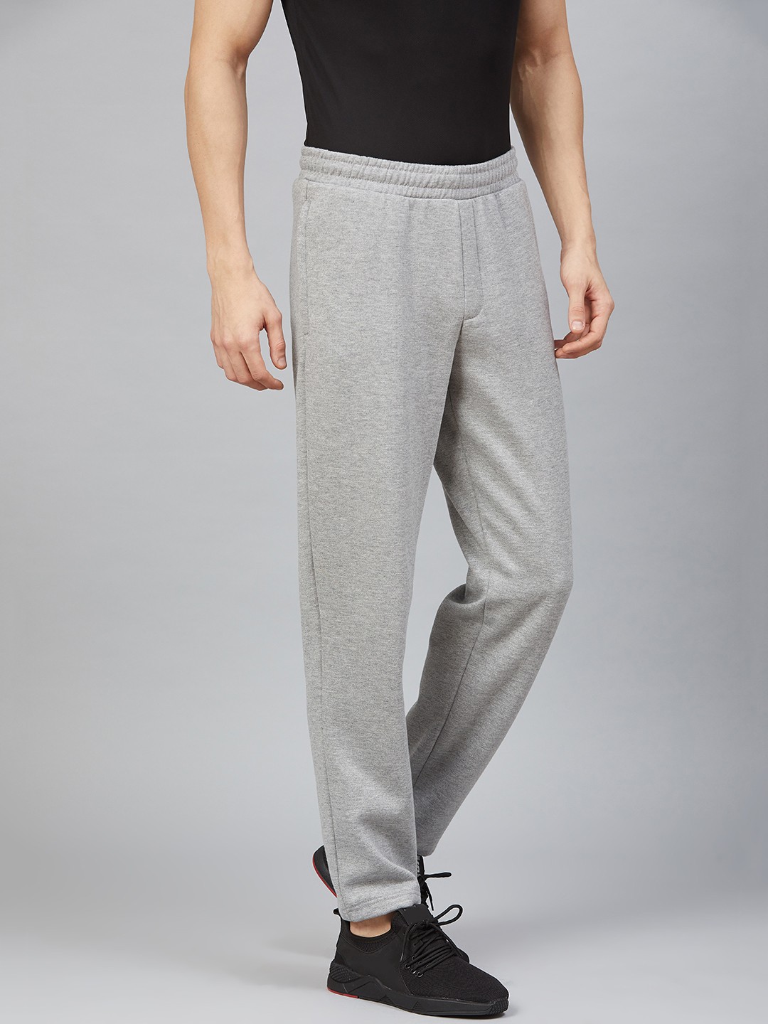 

Alcis Men Grey Melange Solid Track pants