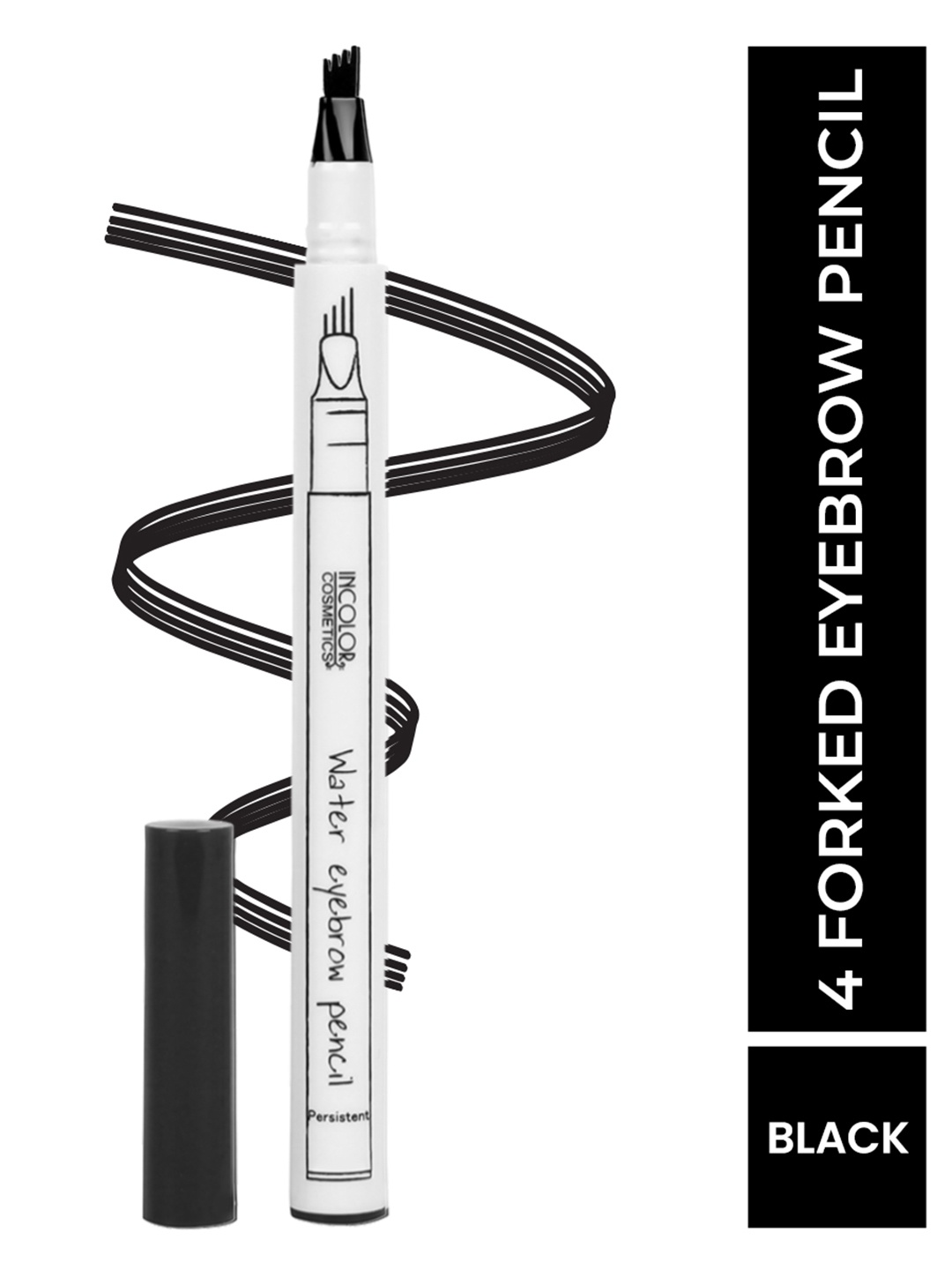 

INCOLOR 4 Forked Long Lasting Fashion Eyebrow Pencil - Black