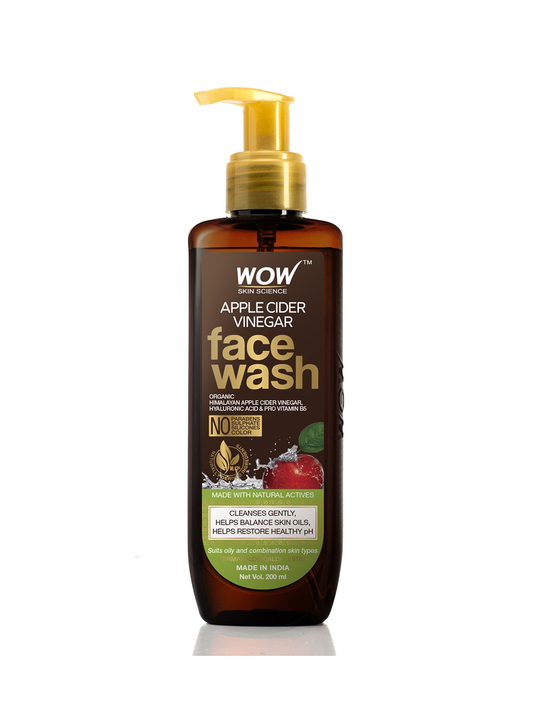 

WOW SKIN SCIENCE Apple Cider Vinegar Face Wash 200 ml, Brown