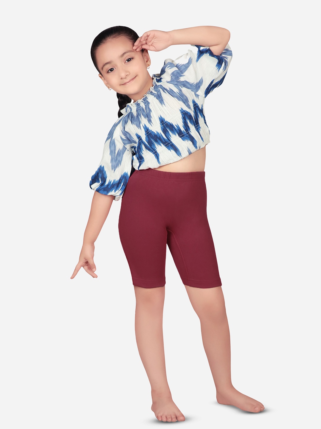 

PROTEENS Girls Burgundy Slim Fit Biker Shorts