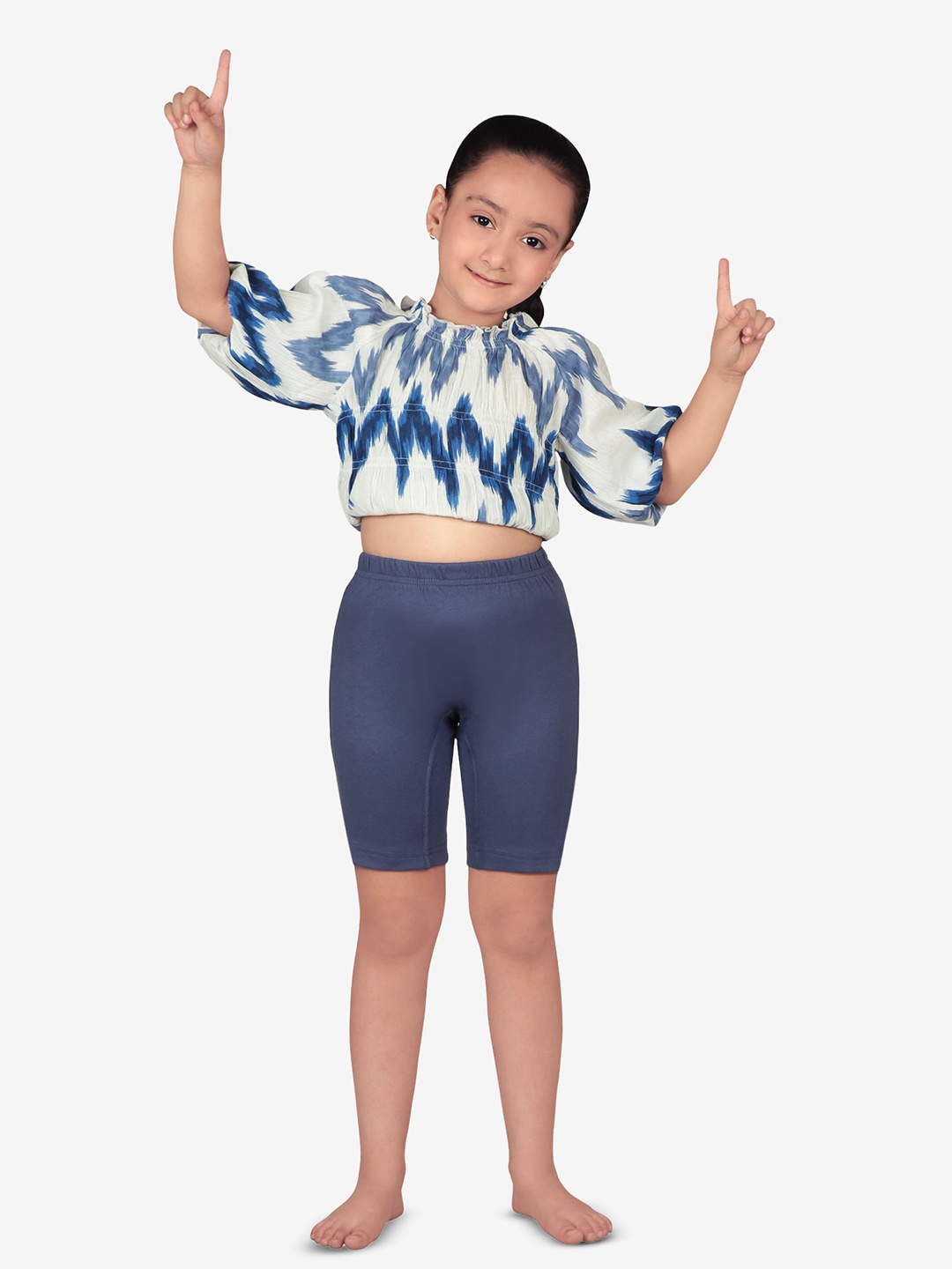 

PROTEENS Girls Navy Blue Solid Slim Fit Sports Shorts