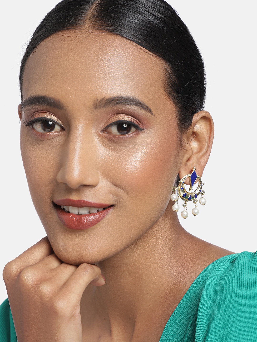

Ayesha Set of 2 Gold-Toned Circular Drop Earrings