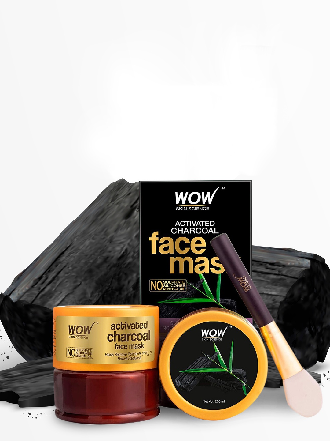 

WOW SKIN SCIENCE Activated Charcoal Face Mask 200 ml, Black