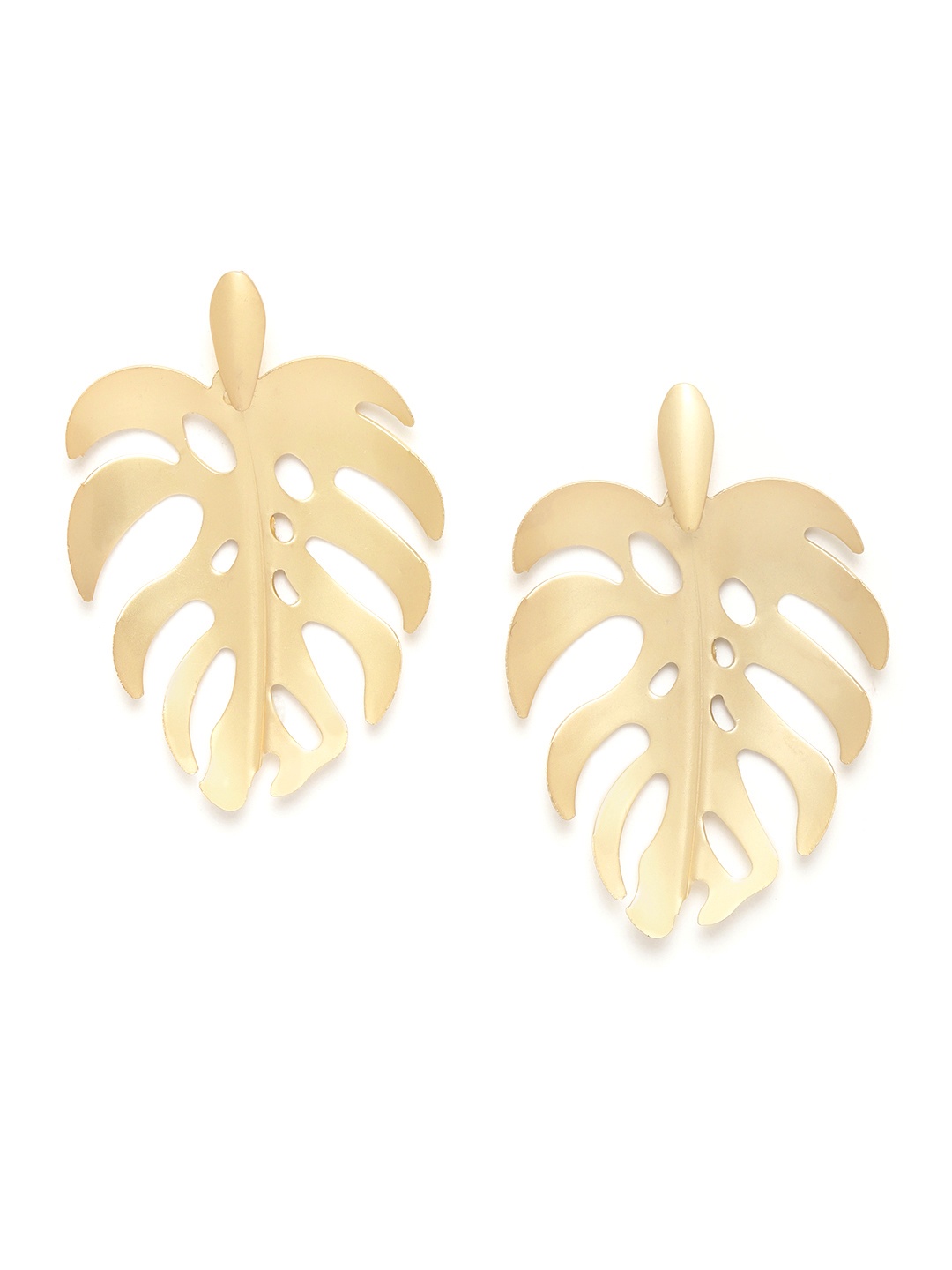 

DIVA WALK EXCLUSIVE Gold-Plated Handcrafted Leaf-Shaped Drop Earrings