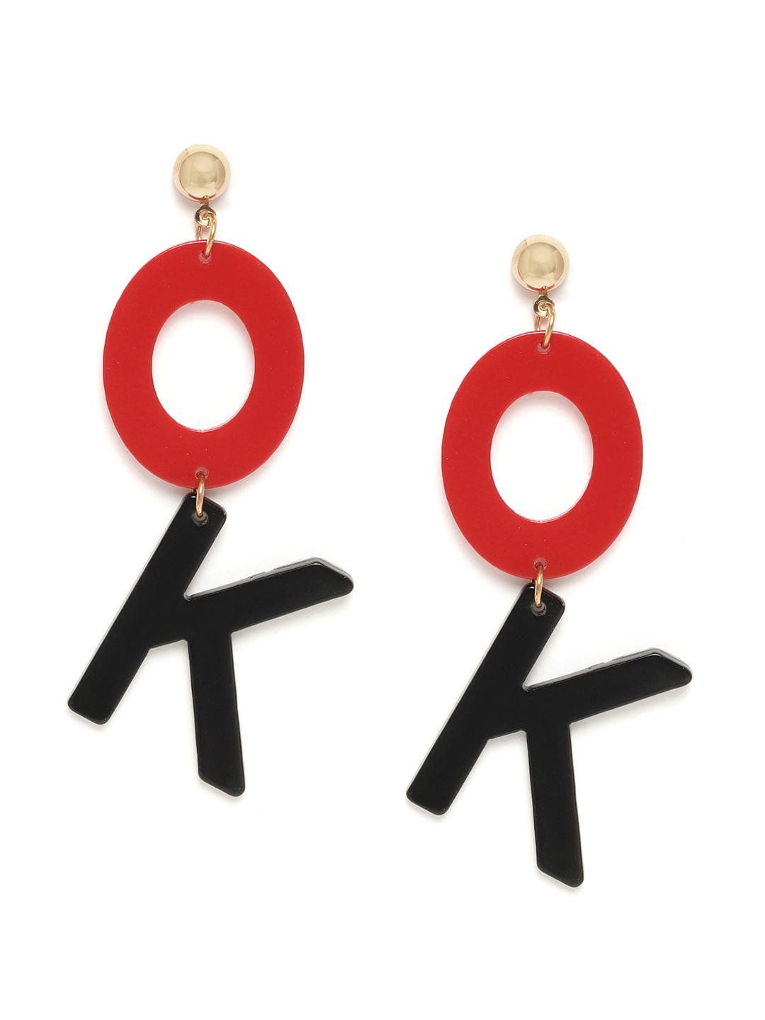 

DIVA WALK EXCLUSIVE Black & Red Quirky Handcrafted Drop Earrings