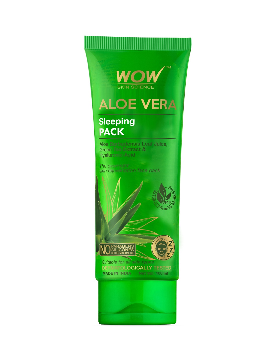 

WOW SKIN SCIENCE Aloe Vera Sleeping Pack - 100 mL, Green