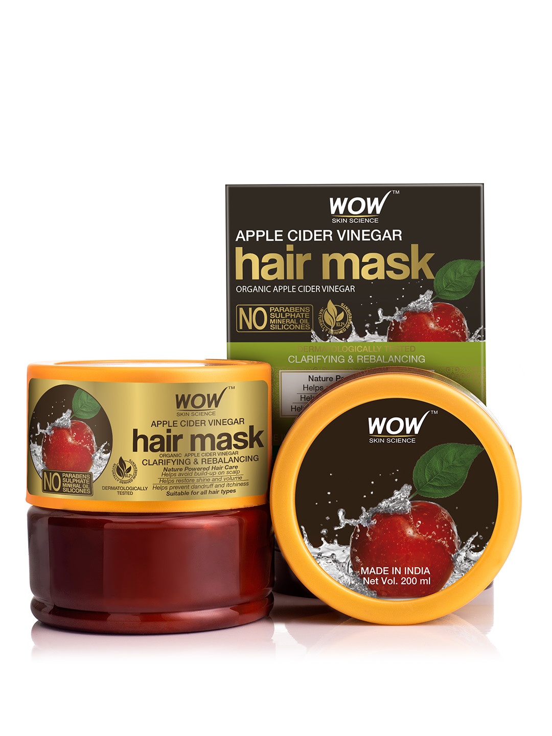 

WOW SKIN SCIENCE Apple Cider Vinegar Hair Mask 200 ml, Brown