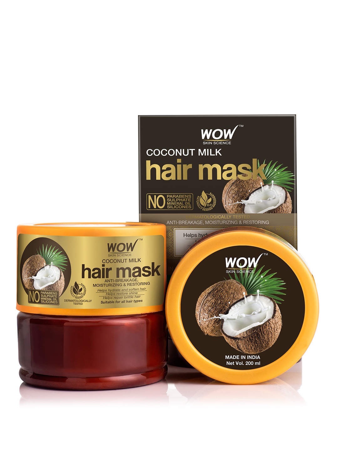

WOW Skin Science Coconut Milk Hair Mask - 200mL, Brown