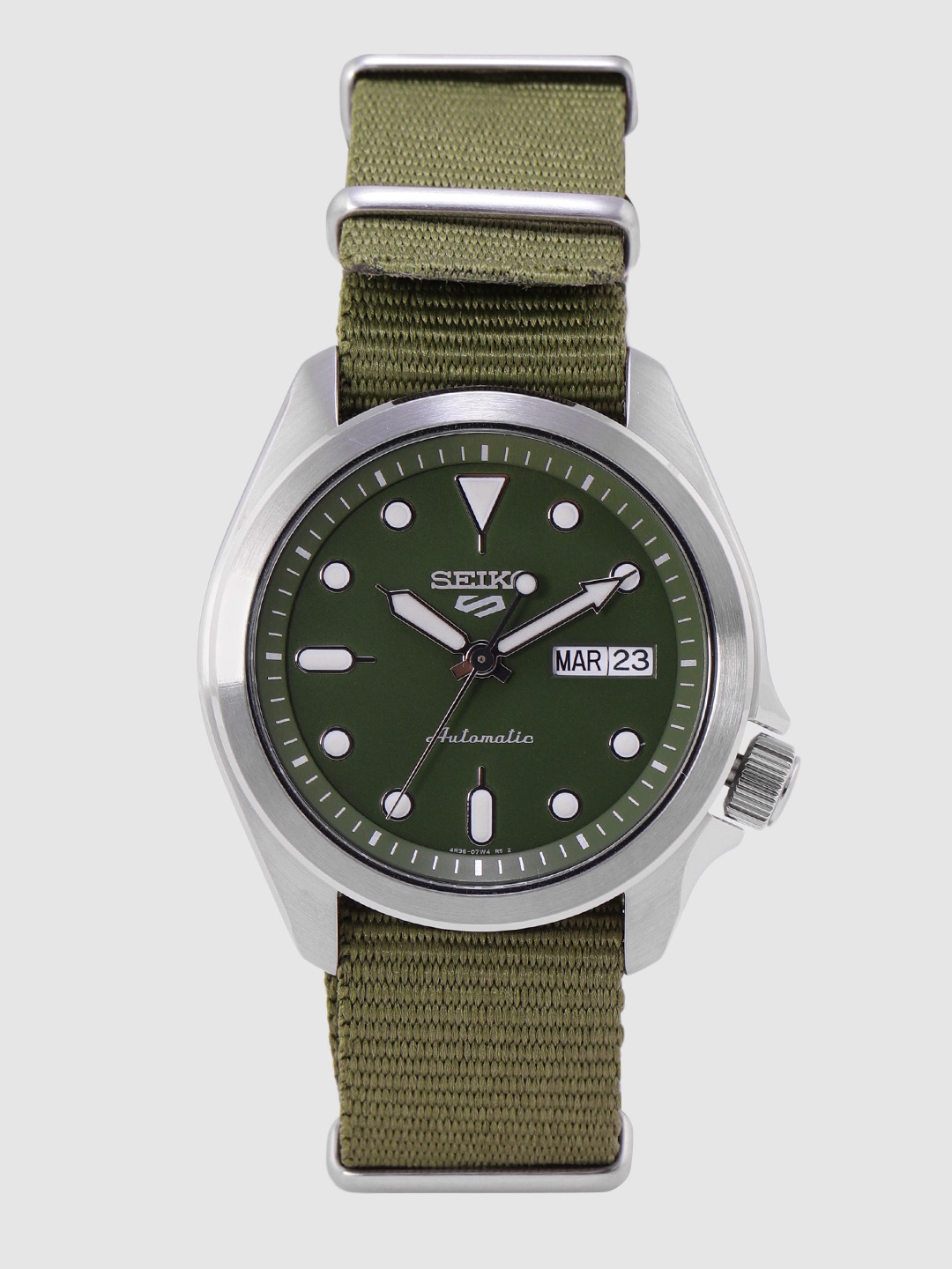 

SEIKO Men Olive Green 5 Sports Automatic Watch SRPE65K1