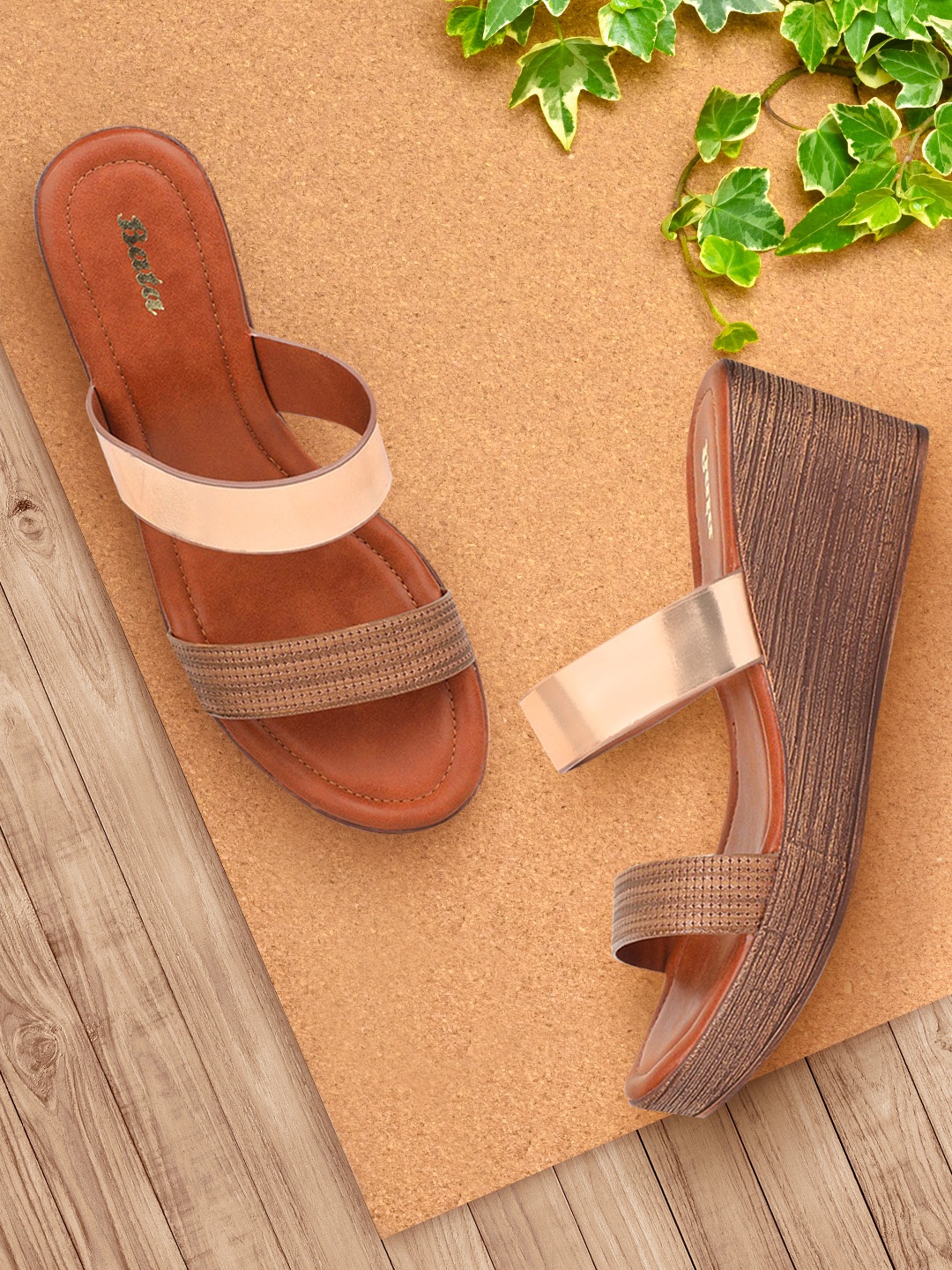 

Bata Women Brown Solid Wedges