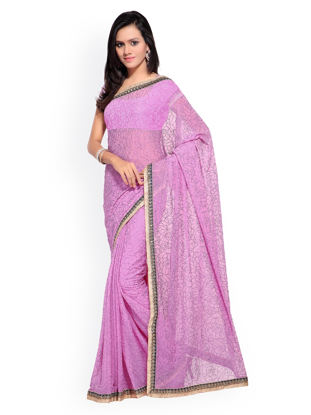 

Kalista Purple Jacquard Saree