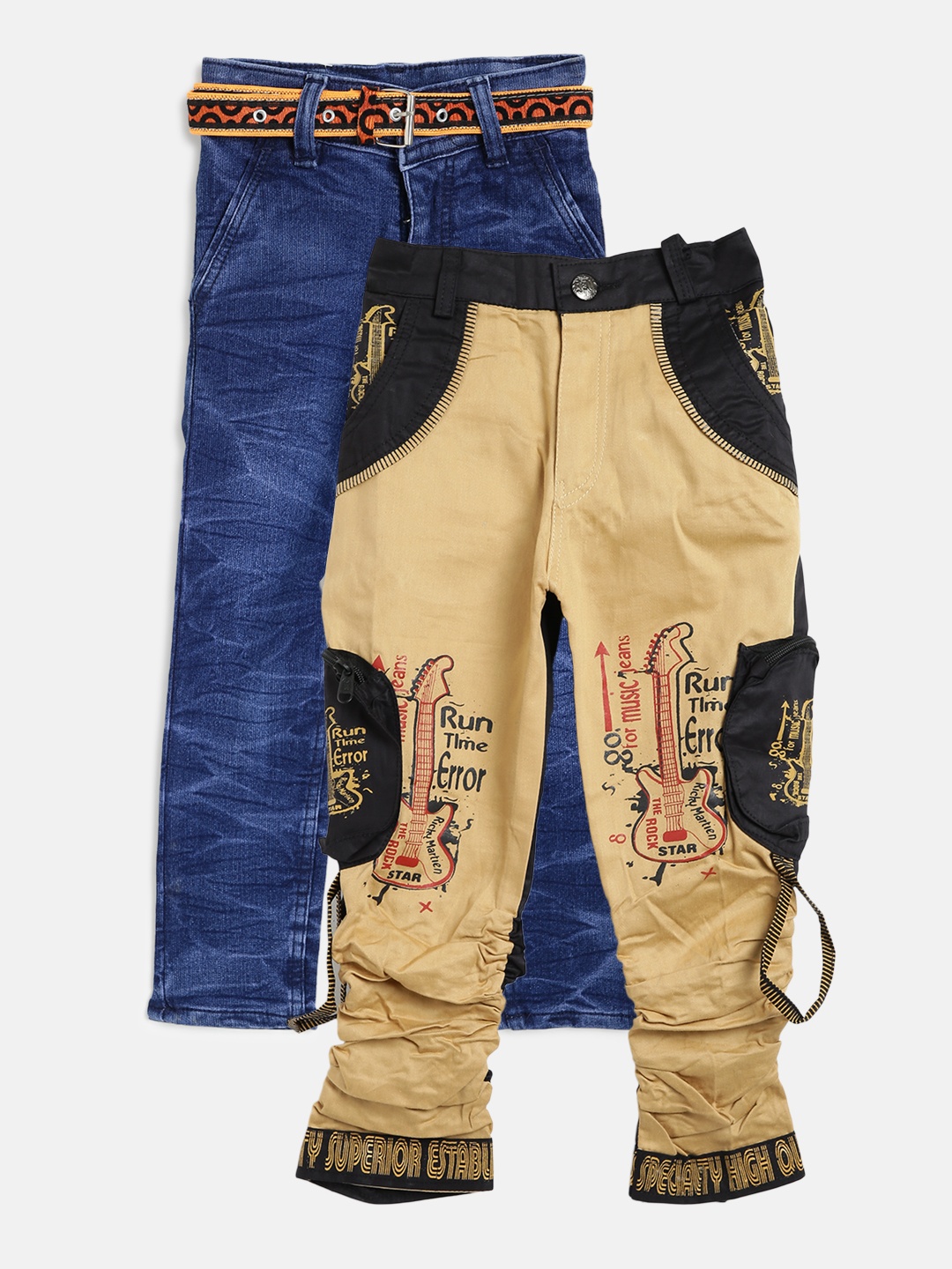 

AD & AV Boys Pack of Cargo Trousers & Jeans, Beige