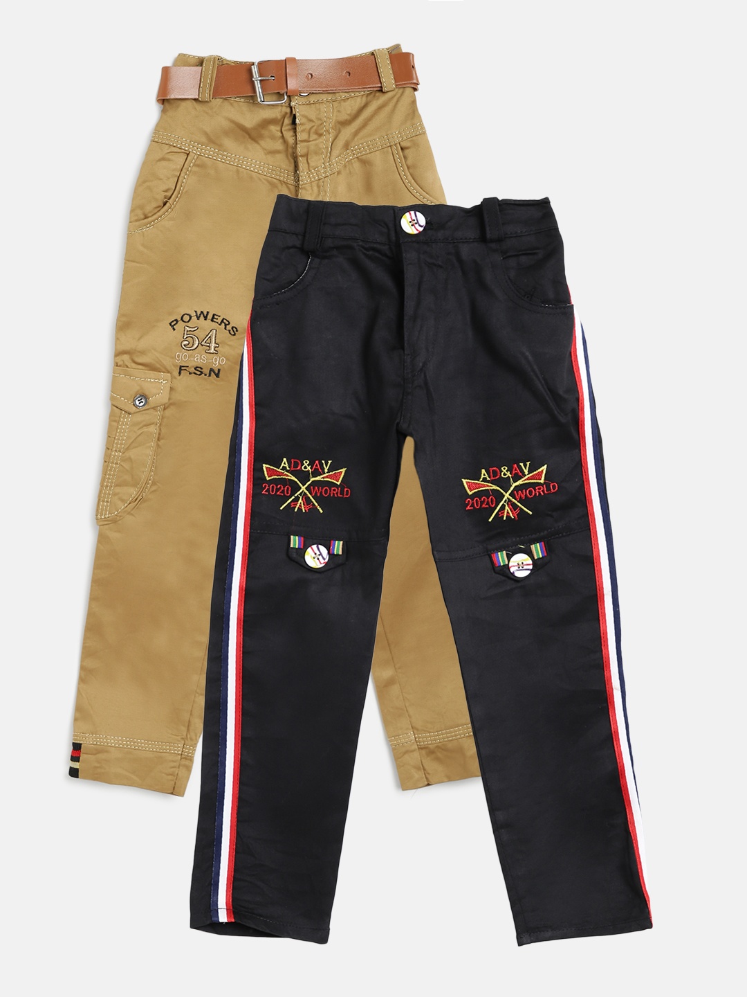 

AD & AV Boys Pack of 2 Regular Fit Trousers, Khaki