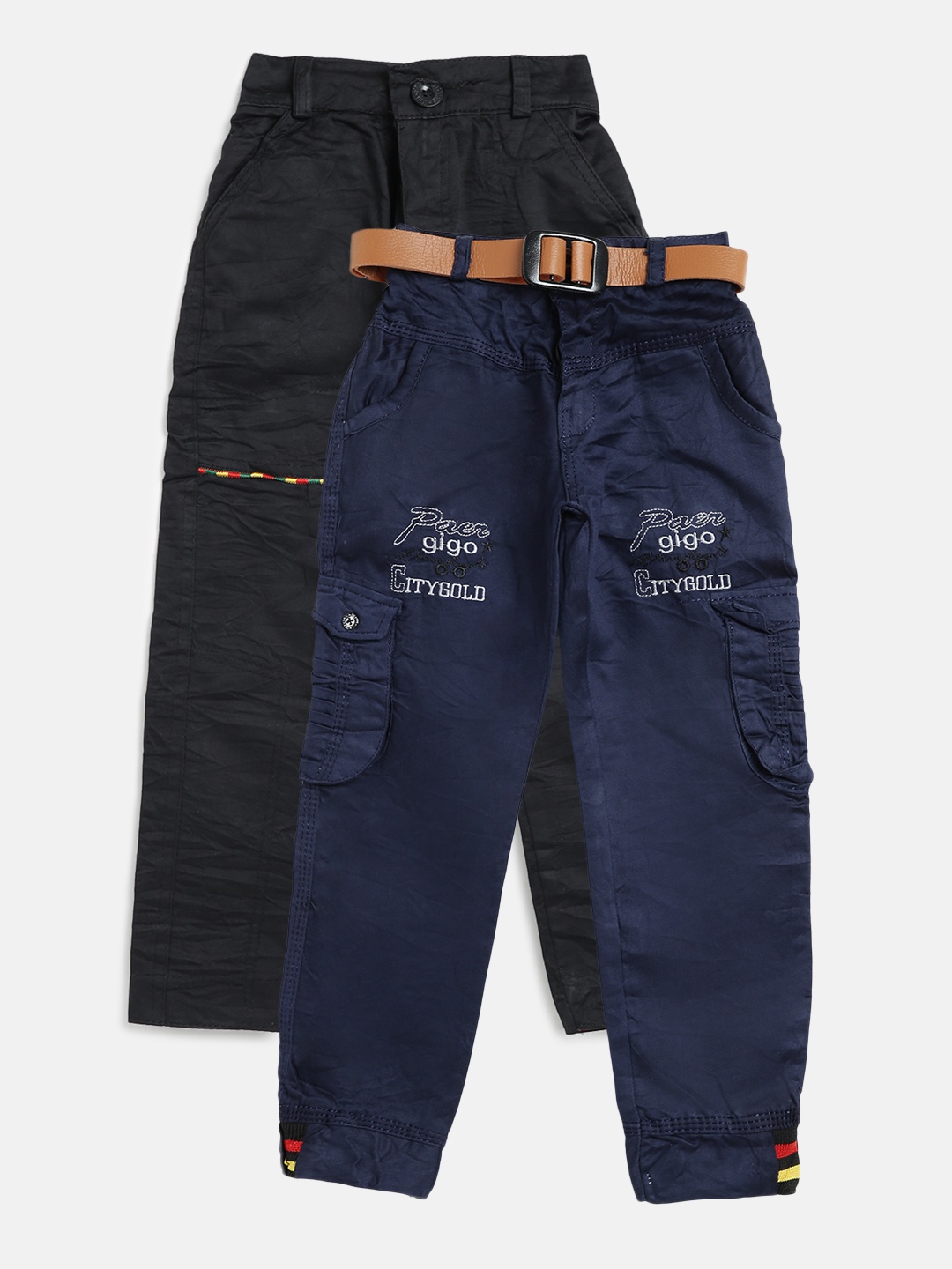 

AD & AV Boys Pack of 2 Regular Fit Trousers, Navy blue