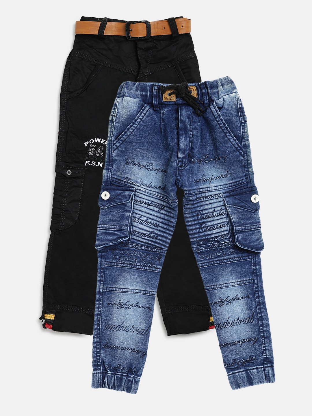

AD & AV Boys Pack of 2 Cargos, Black