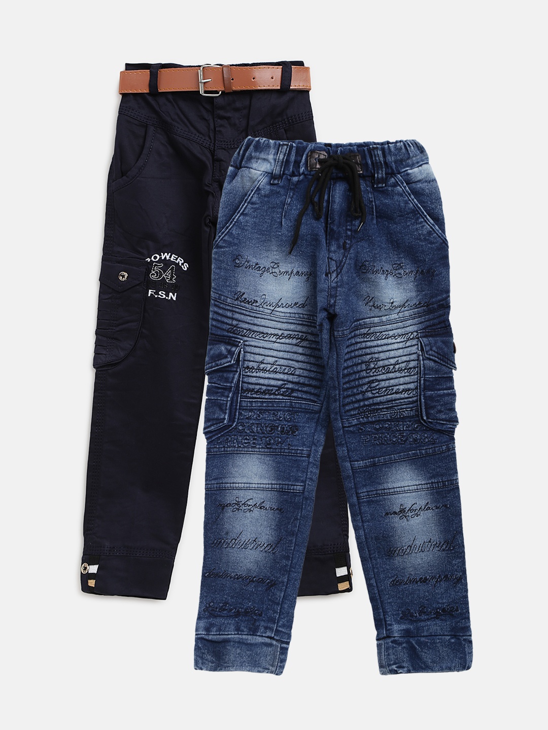 

AD & AV Boys Pack of 2 Regular Fit Trousers, Blue