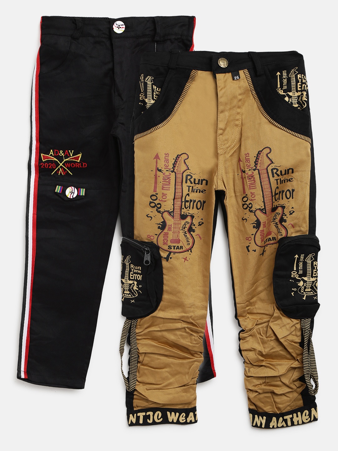 

AD & AV Boys Pack of 2 Regular Fit Trousers, Beige