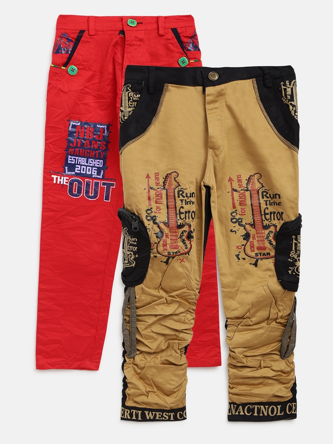 

AD & AV Boys Pack of 2 Regular Fit Trousers, Red