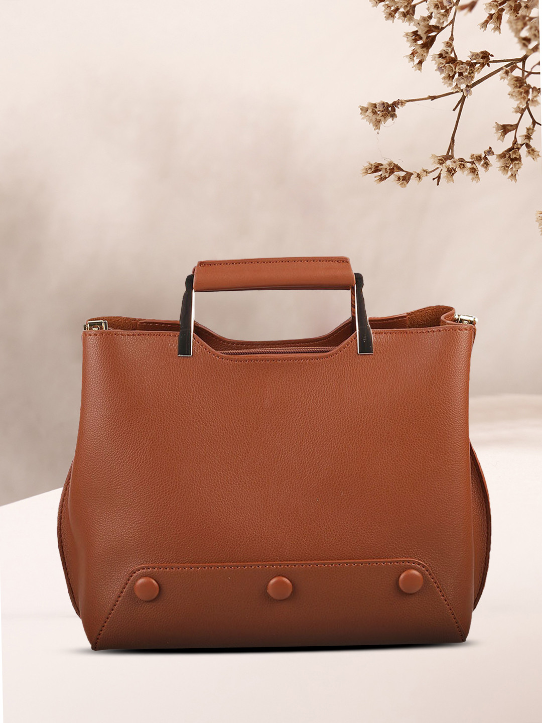 

Metro Tan Brown Solid Handheld Bag