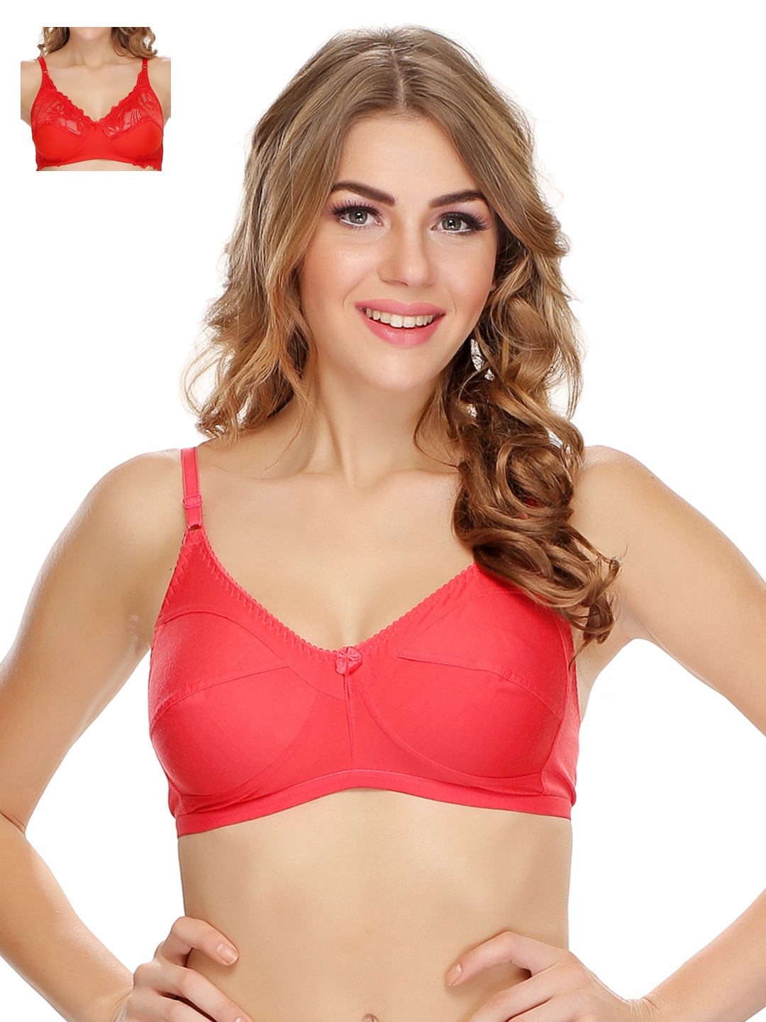 

Clovia Pack Of 2 Bra, Red