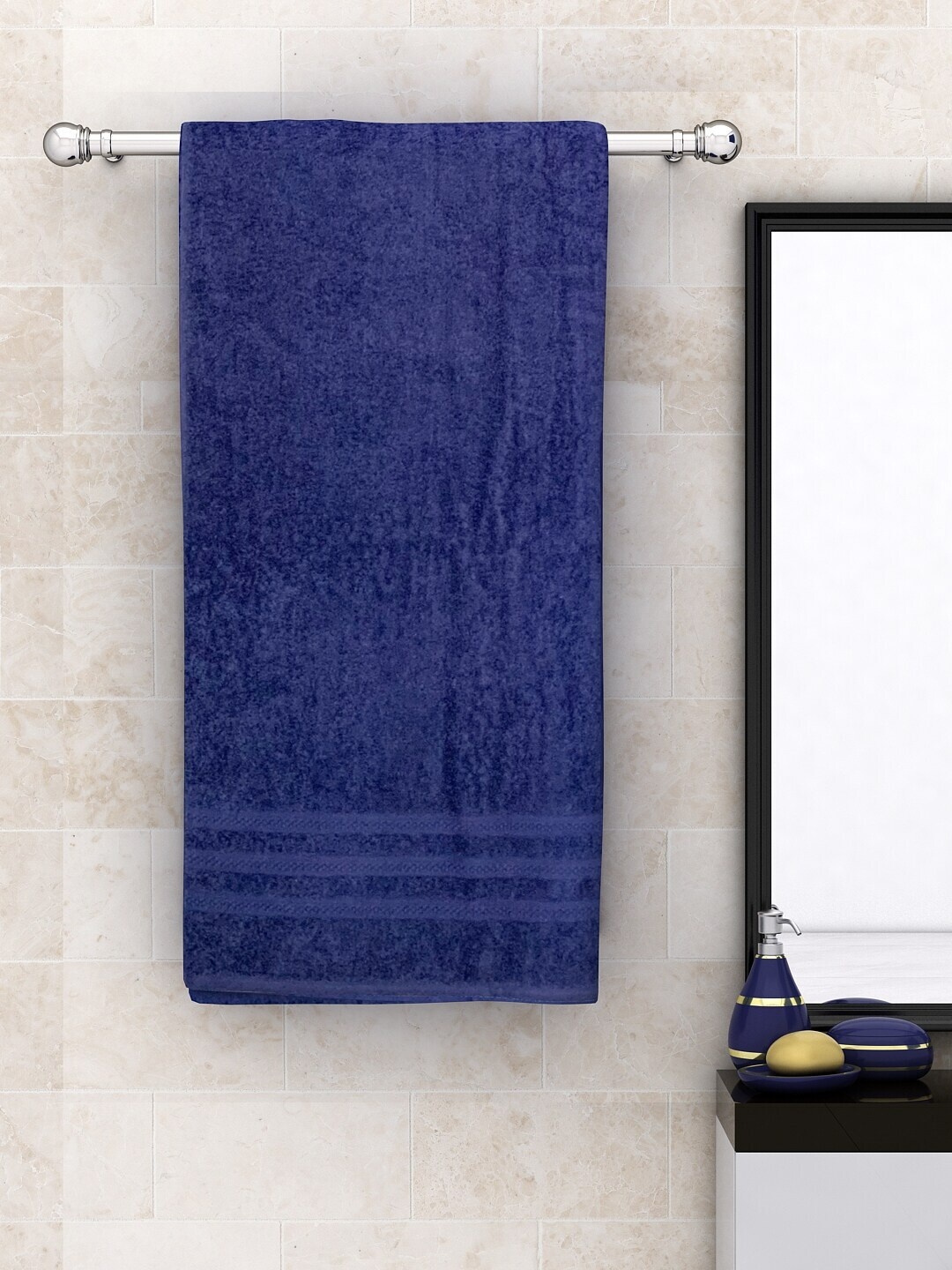 

Athom Trendz Unisex Blue Solid 450 GSM Bath Towel