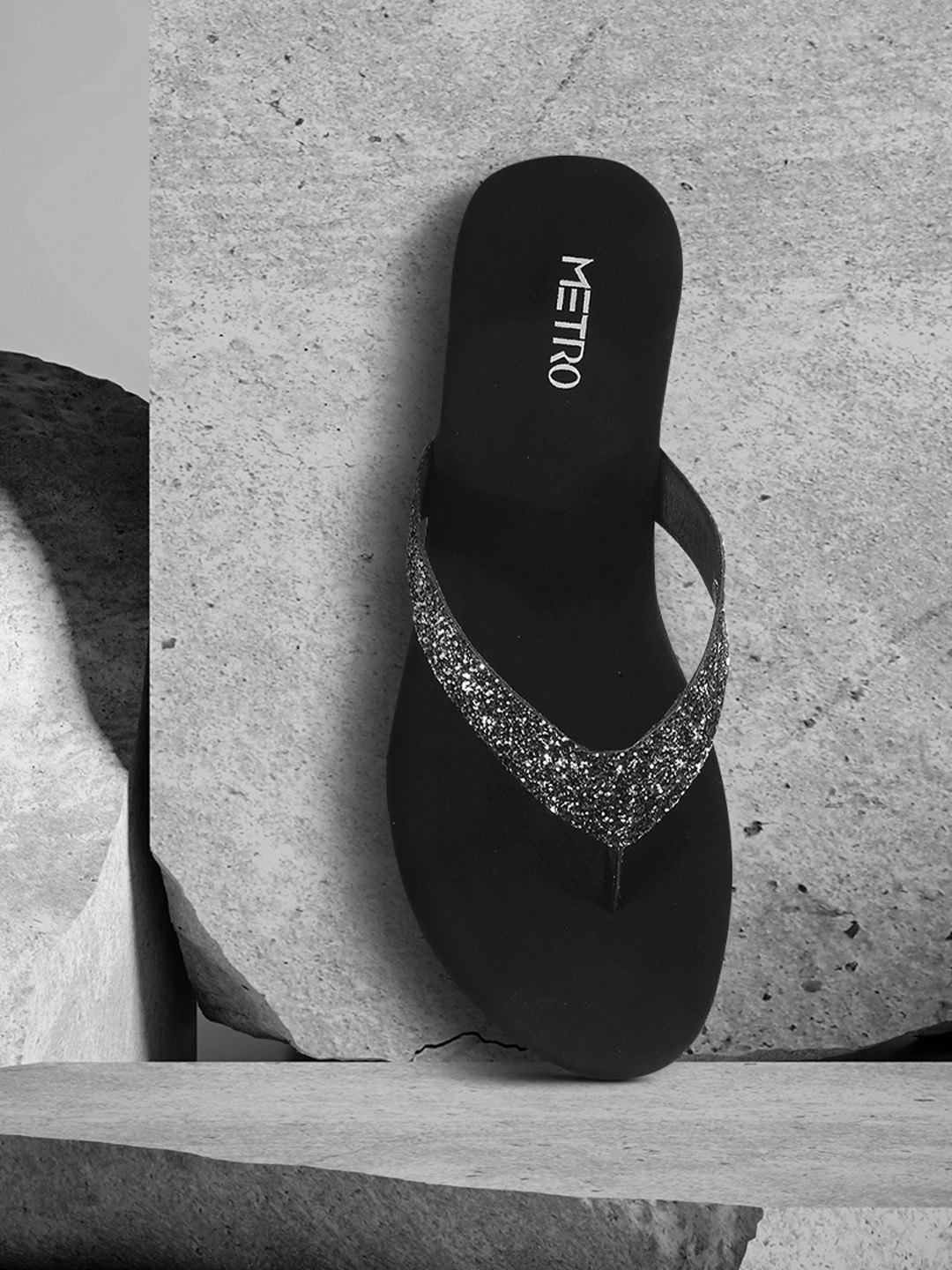 

Metro Women Black Embellished Wedges