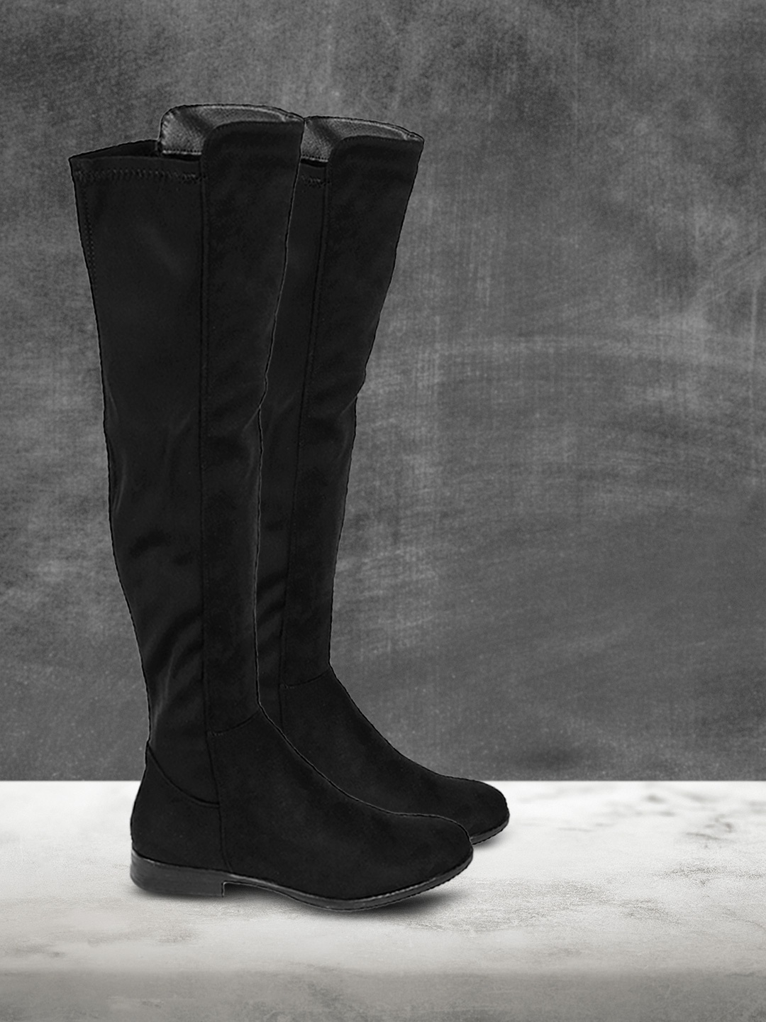 

Metro Women Black Solid High-Top Heeled Boots