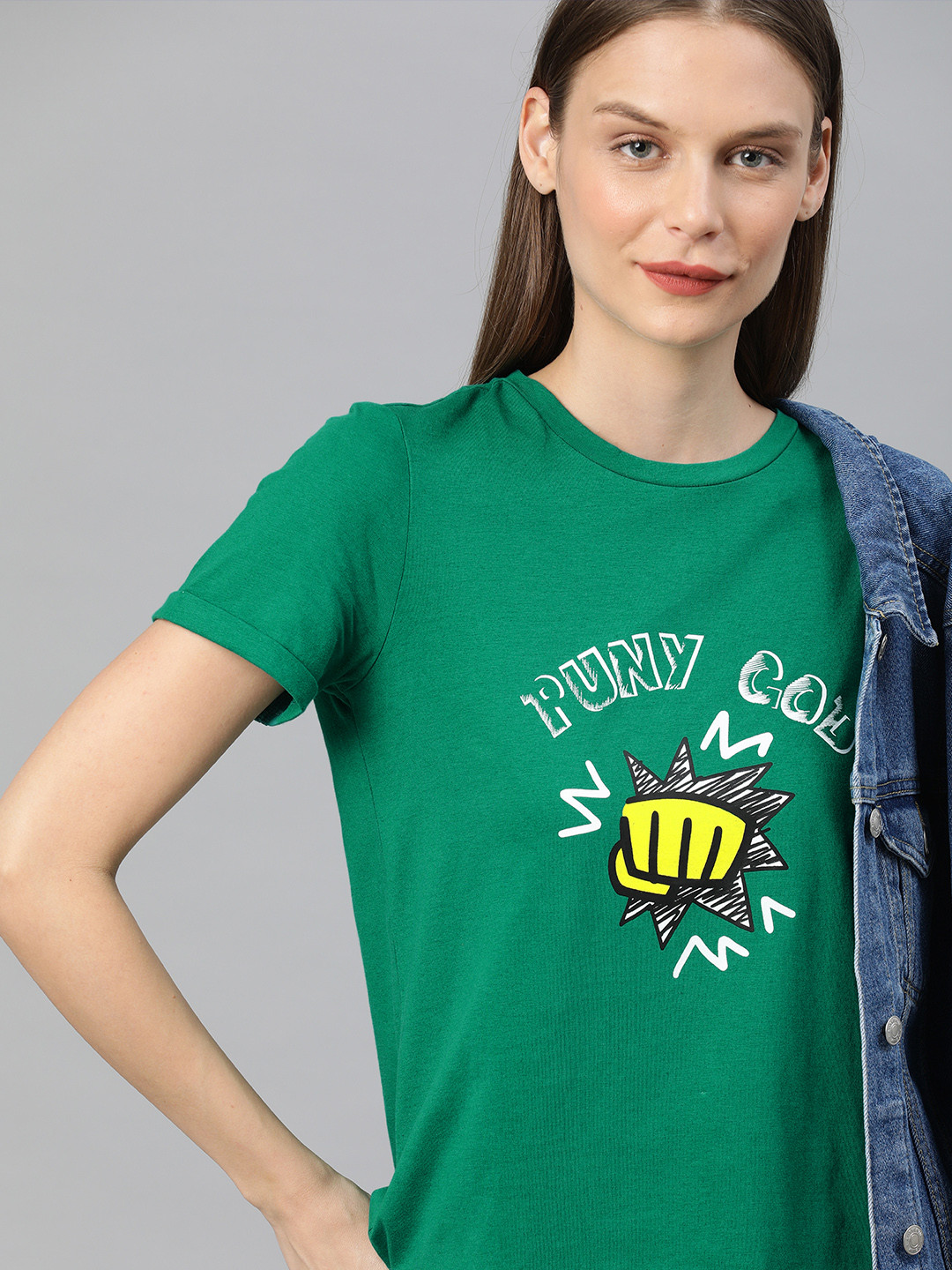 

Van Heusen Woman Women Green Marvel Avengers Hulk Printed Round Neck Pure Cotton T-shirt