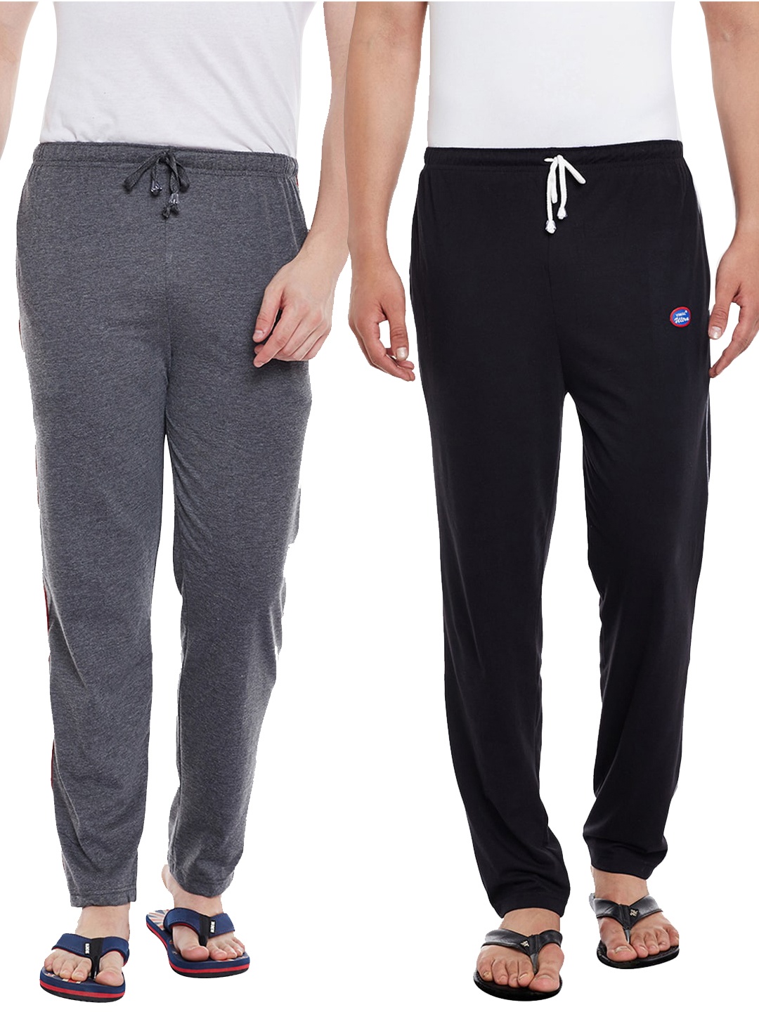 

VIMAL JONNEY Men Pack of 2 Solid Lounge Pants, Grey