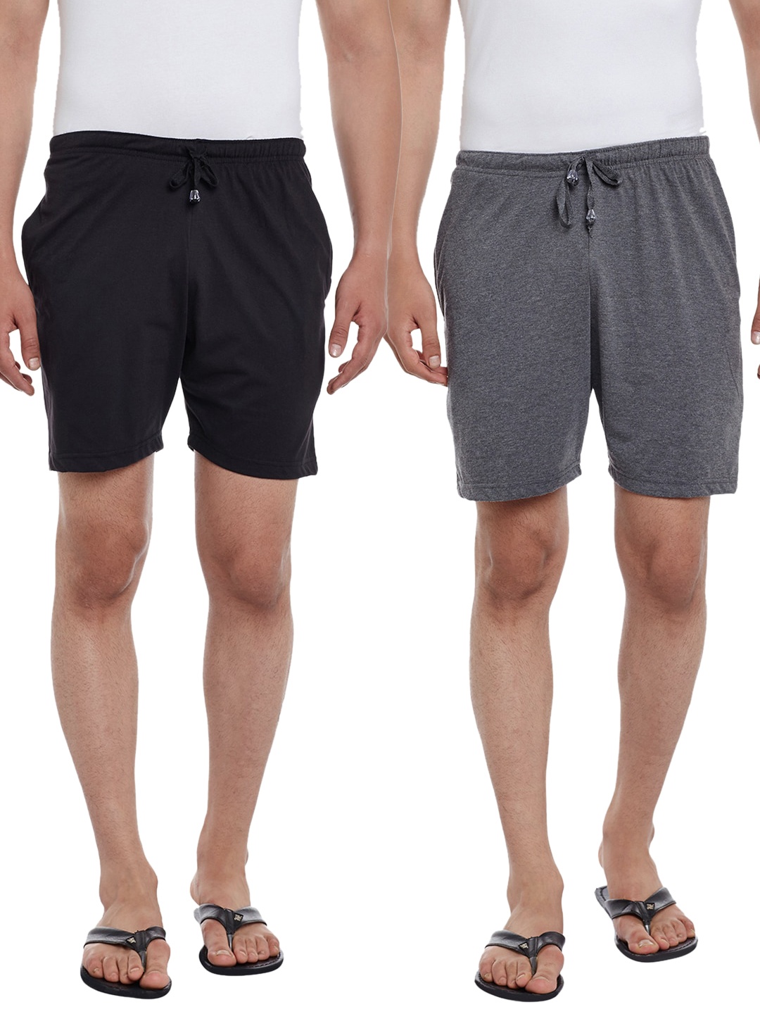 

MACK JONNEY Men Pack of 2 Lounge Shorts, Grey