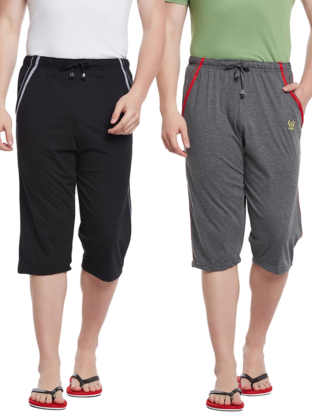 

MACK JONNEY Men Pack of 2 Solid Lounge Shorts, Grey