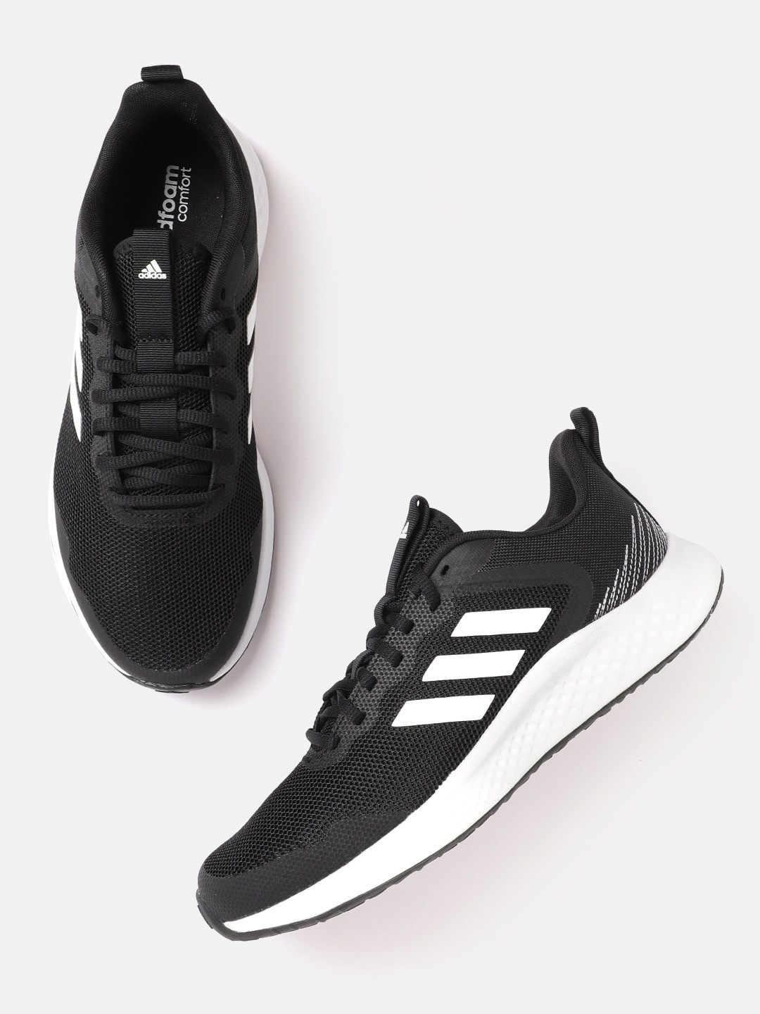 

ADIDAS Men Black & White Woven Design Fluid Street Sustainable Running Shoes